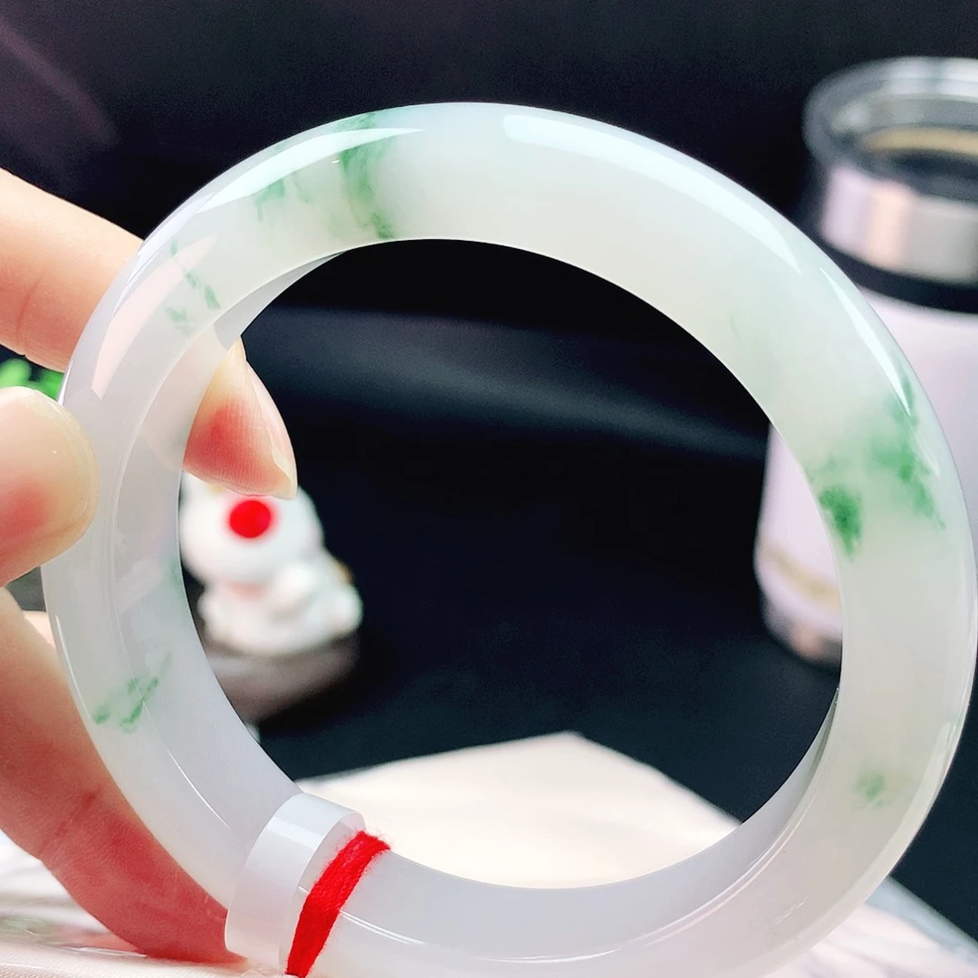 未镶嵌手镯翡翠61冰绿花