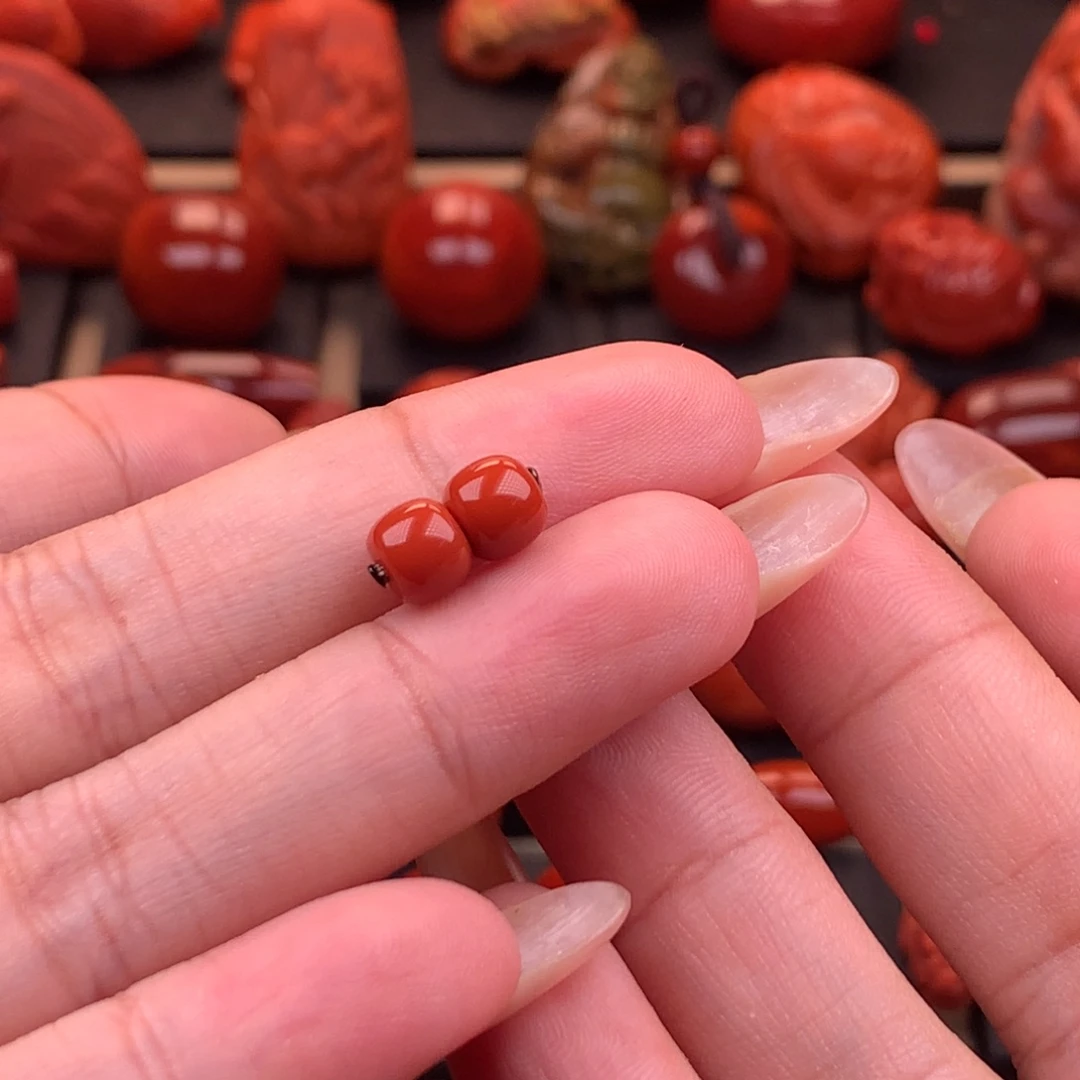 要***力未镶嵌原矿老型对珠6mm南红玛瑙