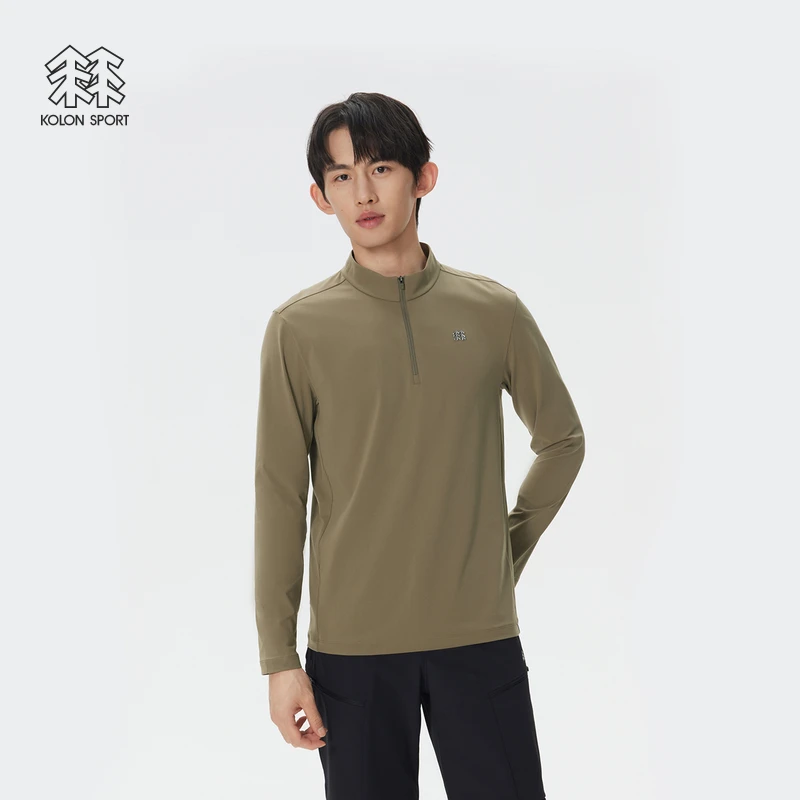 KOLON SPORT可隆吸湿速干T恤S-Functional男士半拉链长袖内搭
