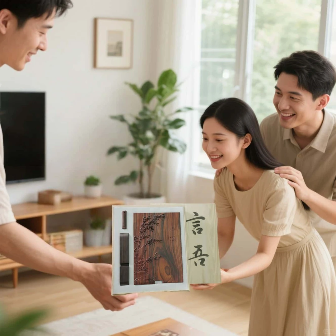 小满竹意桌面精致艺术摆件红木日常送礼领导朋友办公居家秋天礼物