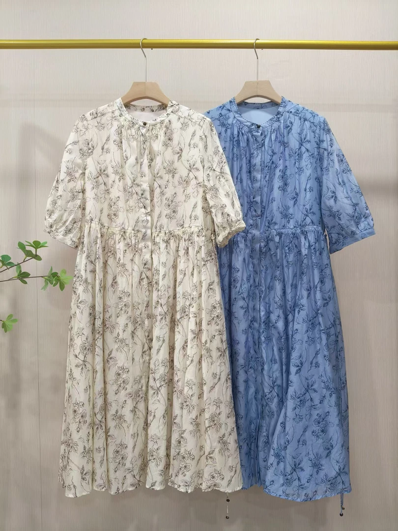 【Hua】36110夏季新款名媛气质时尚显瘦系带碎花般般如画连衣裙