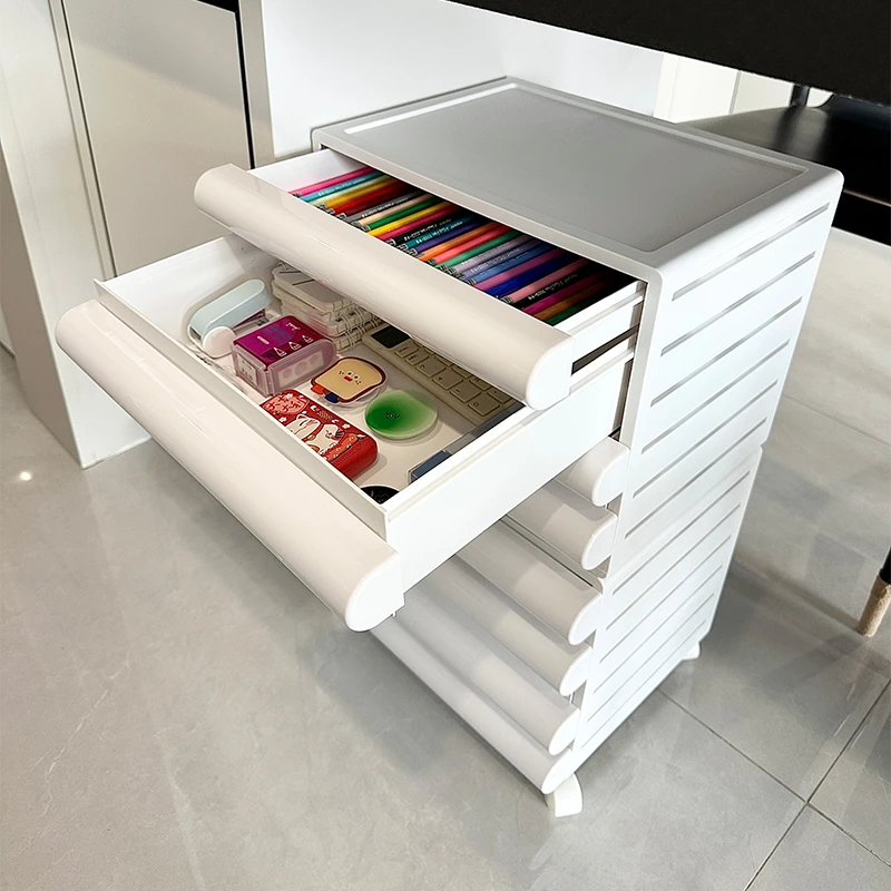 拾物造家抽屉式可叠加桌面储物盒办公文件资料整理防尘带轮收纳柜