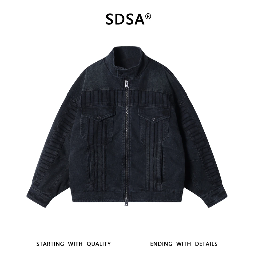 SDSA男士秋冬新款痞帅男装高街风拉链立领鹅绒羽绒服外套百搭时尚