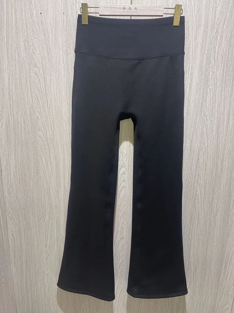 胖向向冬装新款翘8度加绒微喇芭比裤