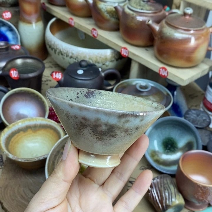 杯子陶全手工纯柴烧裸烧茶杯福利不退换