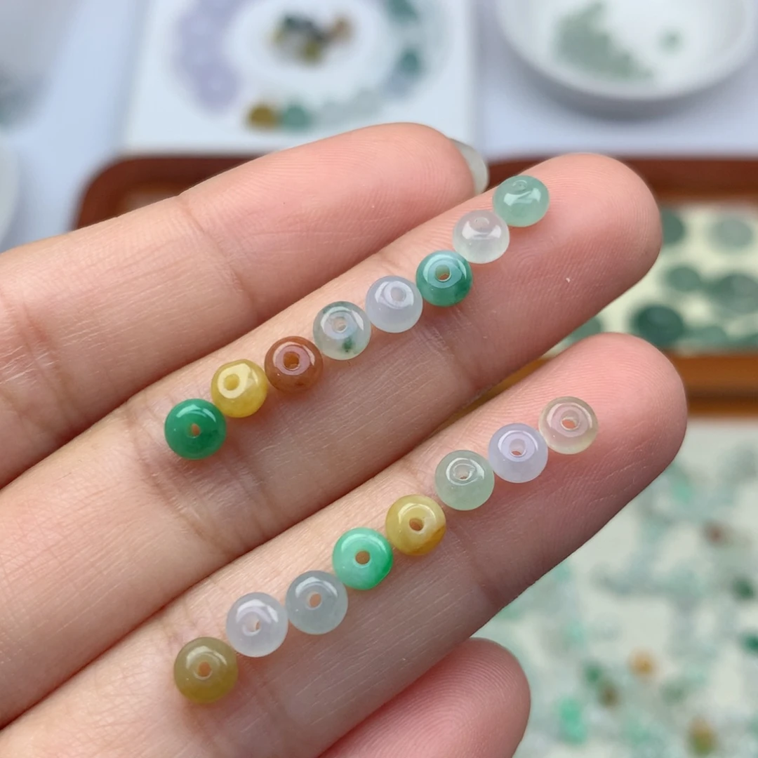 翡翠未镶嵌项链卡4.2鼓珠