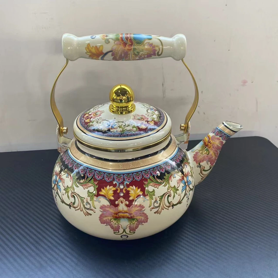 搪瓷珐琅水壶25L电磁炉明火通用烧水壶茶壶F