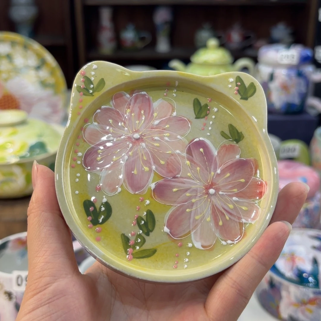 瓷片景德镇手绘高温釉下彩陶瓷茶具