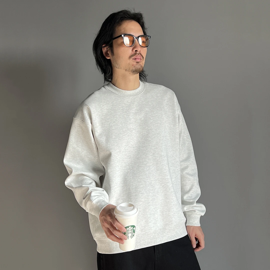 不加绒2025年春款长袖卫衣重磅小领口套头百搭基础纯色男女同款