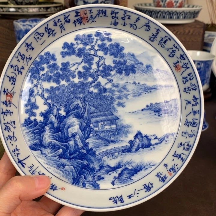 鸱***皮景德镇陶瓷手工手绘
