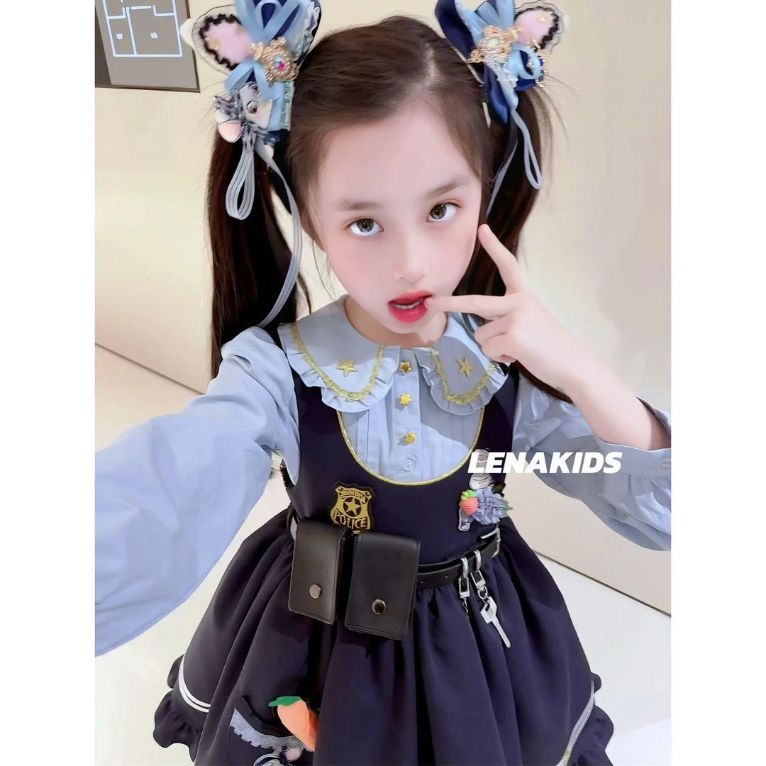 Lenakids【春上新·兔子警官连衣裙套装】花边重工女宝25021701