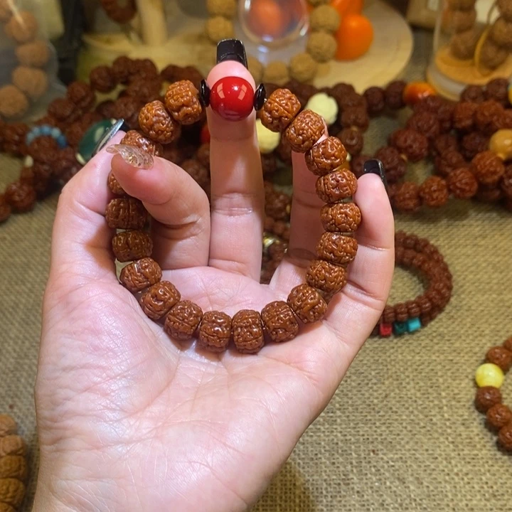 金刚菩提手串135藏切玉华单圈红