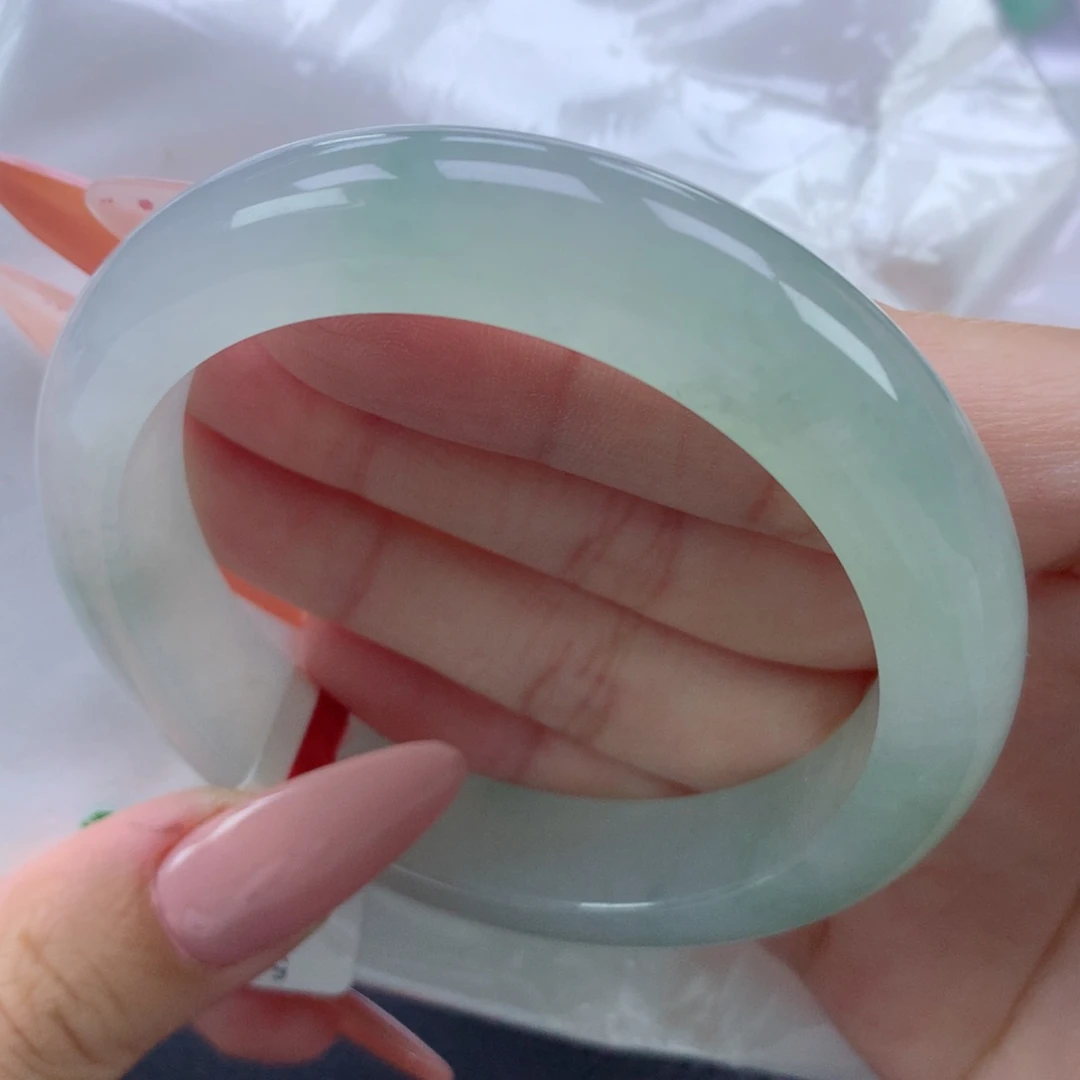 翡翠手镯未镶嵌缅甸天然翡翠A货56