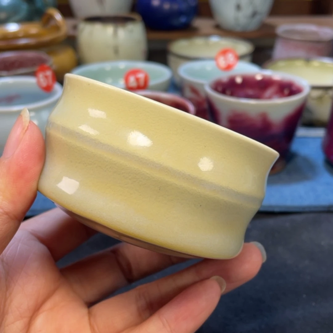 【闪购商品】摆件鸡油黄竹节杯