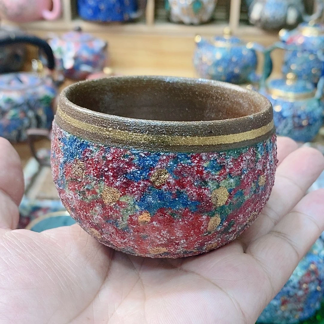 粗陶志野柴烧茶器