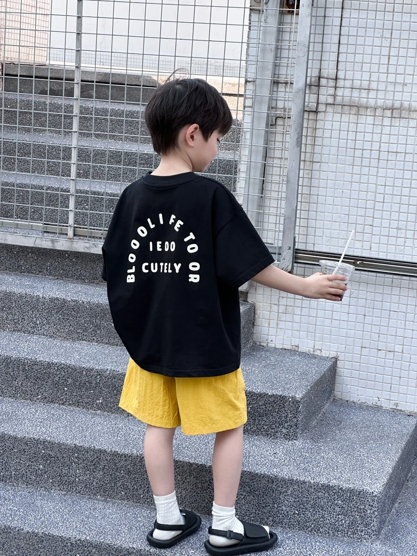 男童夏装儿童短袖t恤中大童纯棉宽松休闲上衣2025夏季新款童装潮t