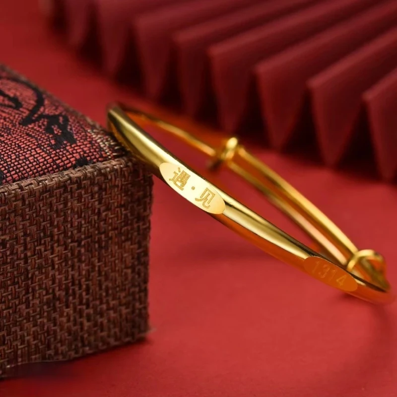 新中式传统精致遇见手镯可推拉调节经典实心镯子