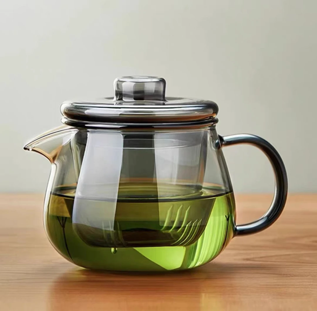 家用高硼硅玻璃茶具企鹅壶花茶壶加厚过滤煮茶器耐高温家用泡茶杯