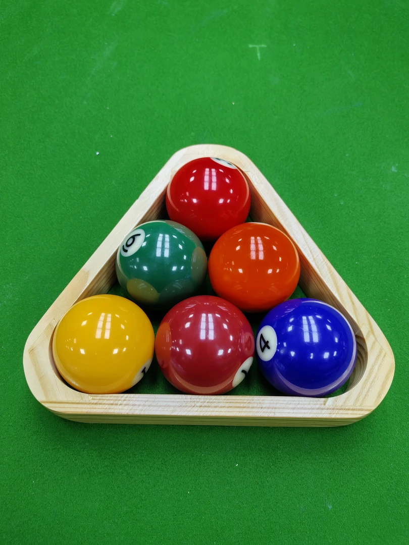 台球三角架六颗球三角架追分摆球神器实木清漆