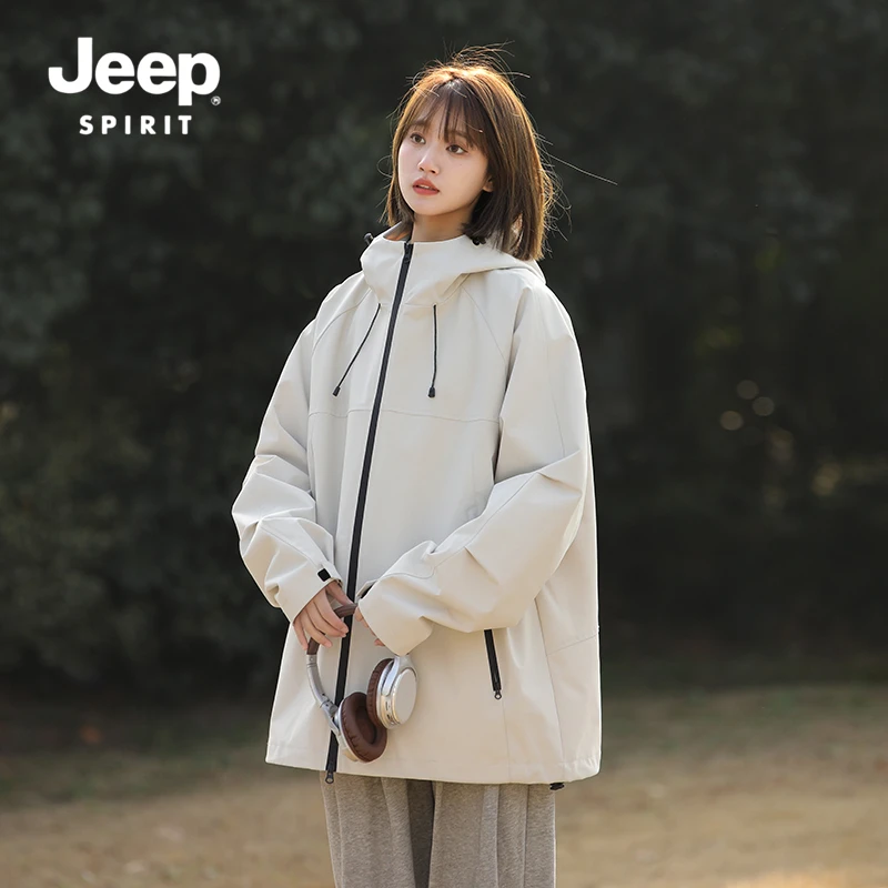 JEEPSPIRIT吉普潮流舒适百搭休闲夹克男女同款春秋新款宽松夹克衣