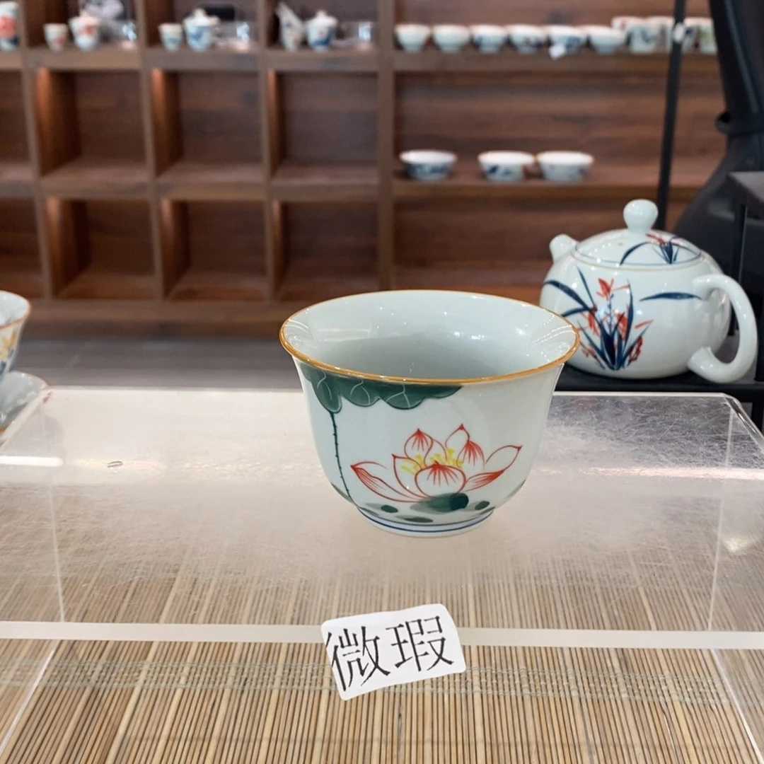 微瑕釉下彩纯手绘手工绘制