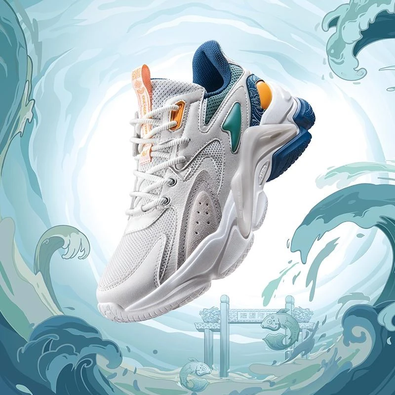 361°男士春夏季厚底复古男鞋百搭网面透气防滑运动休闲鞋跑步鞋