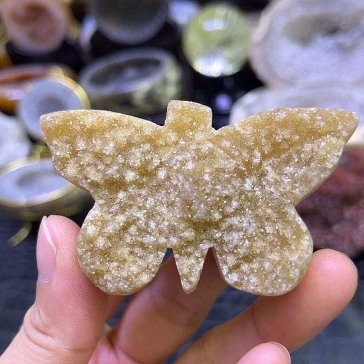 未镶嵌发饰水晶黄晶蝴蝶