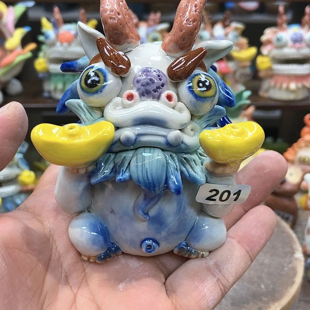 摆件直播间手工抽象陶瓷摆件201