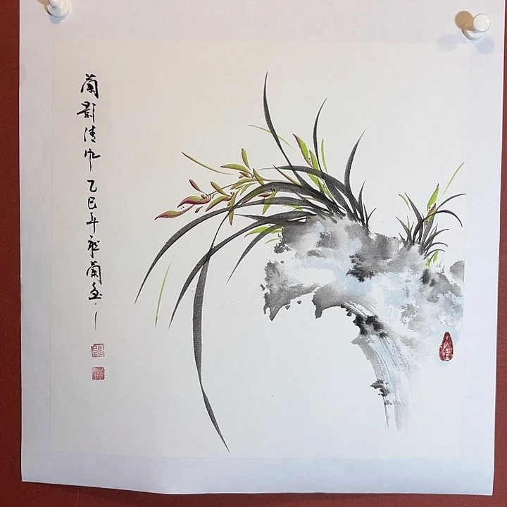 国画听兰老师花鸟