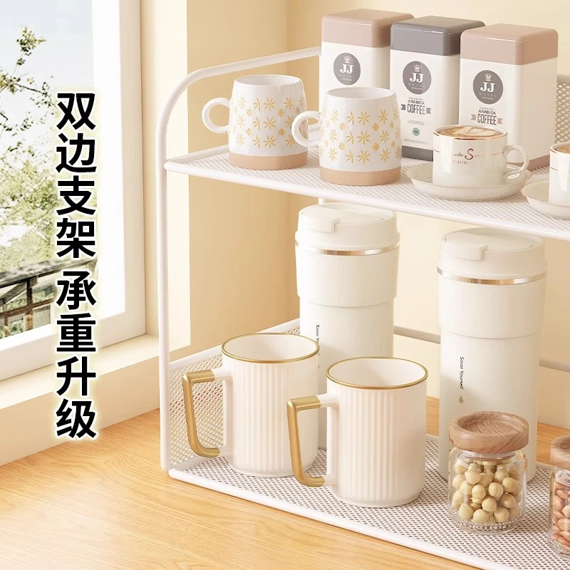 桌面置物架餐桌上收纳神器杯子水杯茶杯架杯架厨房台面多层零食架