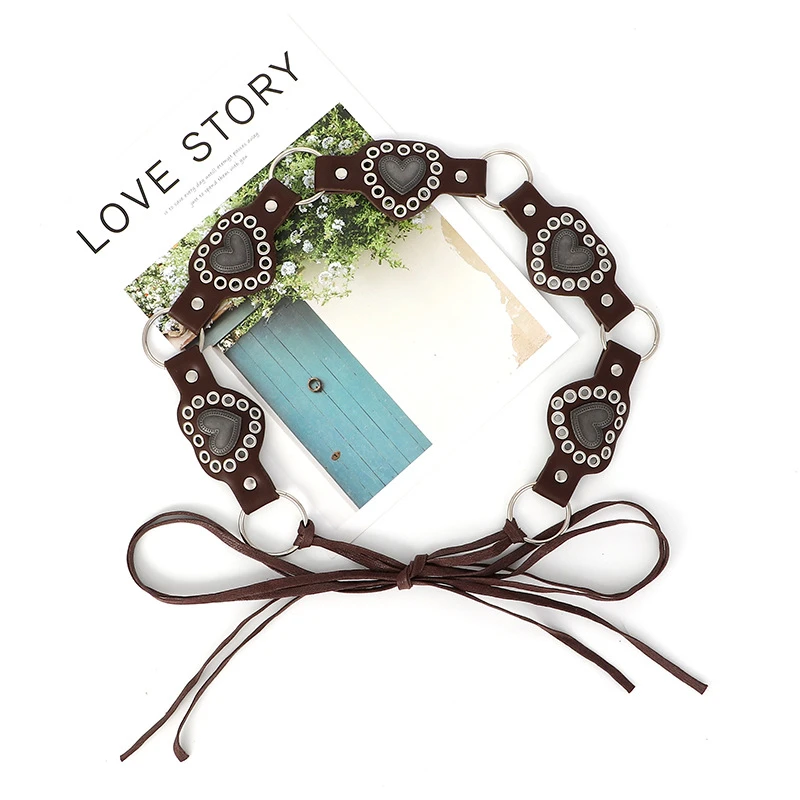 【冰冰好物】民族风腰带女宽皮带复古波西米亚爱心