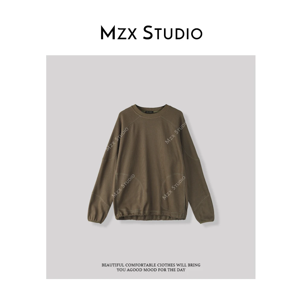 MZX 春季结构感华夫格圆领卫衣SY7189-Y