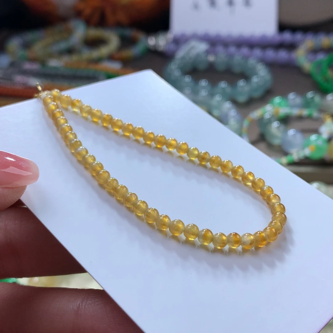 翡翠手链未镶嵌冰黄小米卡3.3
