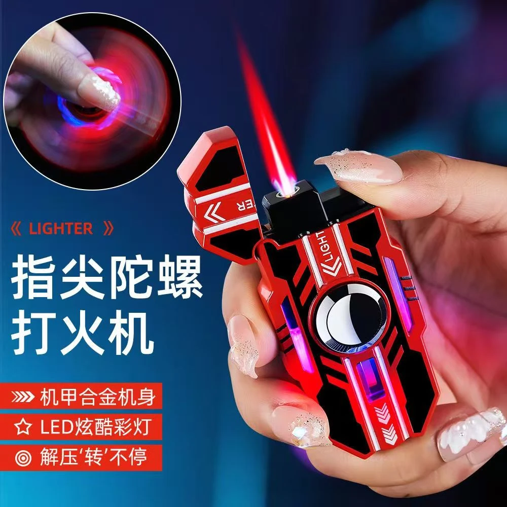 【新疆北京包邮】新款金属旋转机甲陀螺打火机解压潮玩炫酷送男友