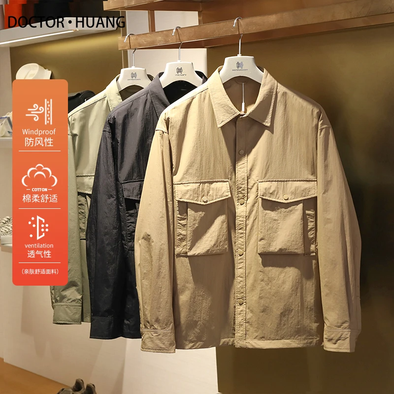 城市机能工装风2025早春新款男士户外休闲衬衫式翻领夹克外套9776