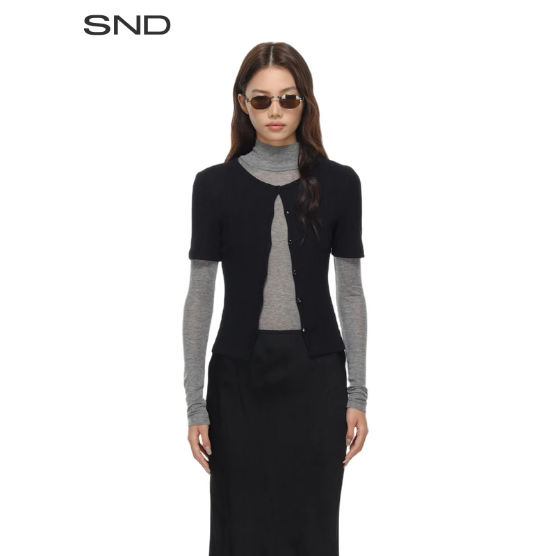 【SAMSOE SAMSOE 设计师品牌】SND PF25 圆领修身ZZ开衫