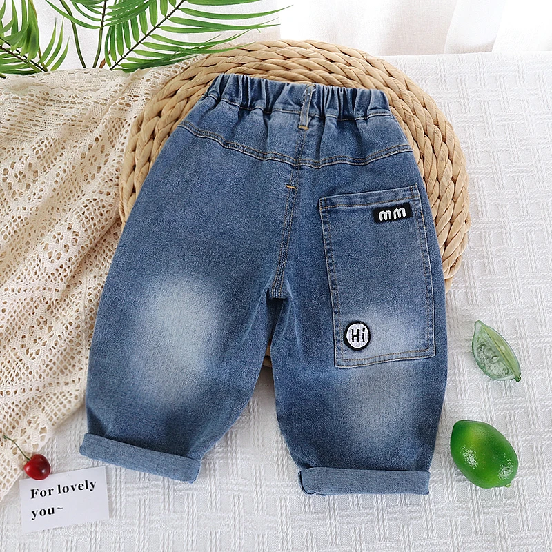 男童牛仔裤春秋款2025新款男宝宝秋季裤子小童秋装儿童休闲裤男孩