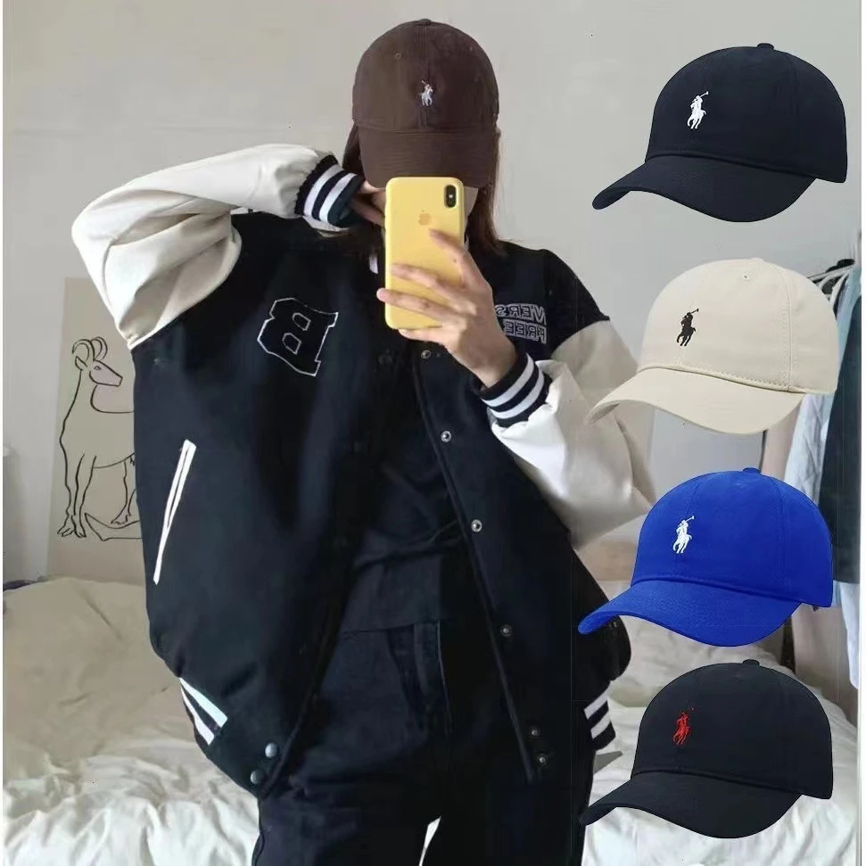 小马家男女通用软顶鸭舌帽百搭遮阳防晒显脸小棒球帽时尚情侣黑色