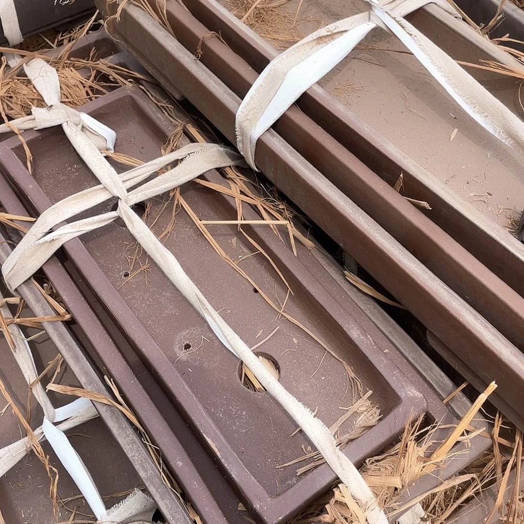 向*葵紫砂浅盆无孔开孔各一套