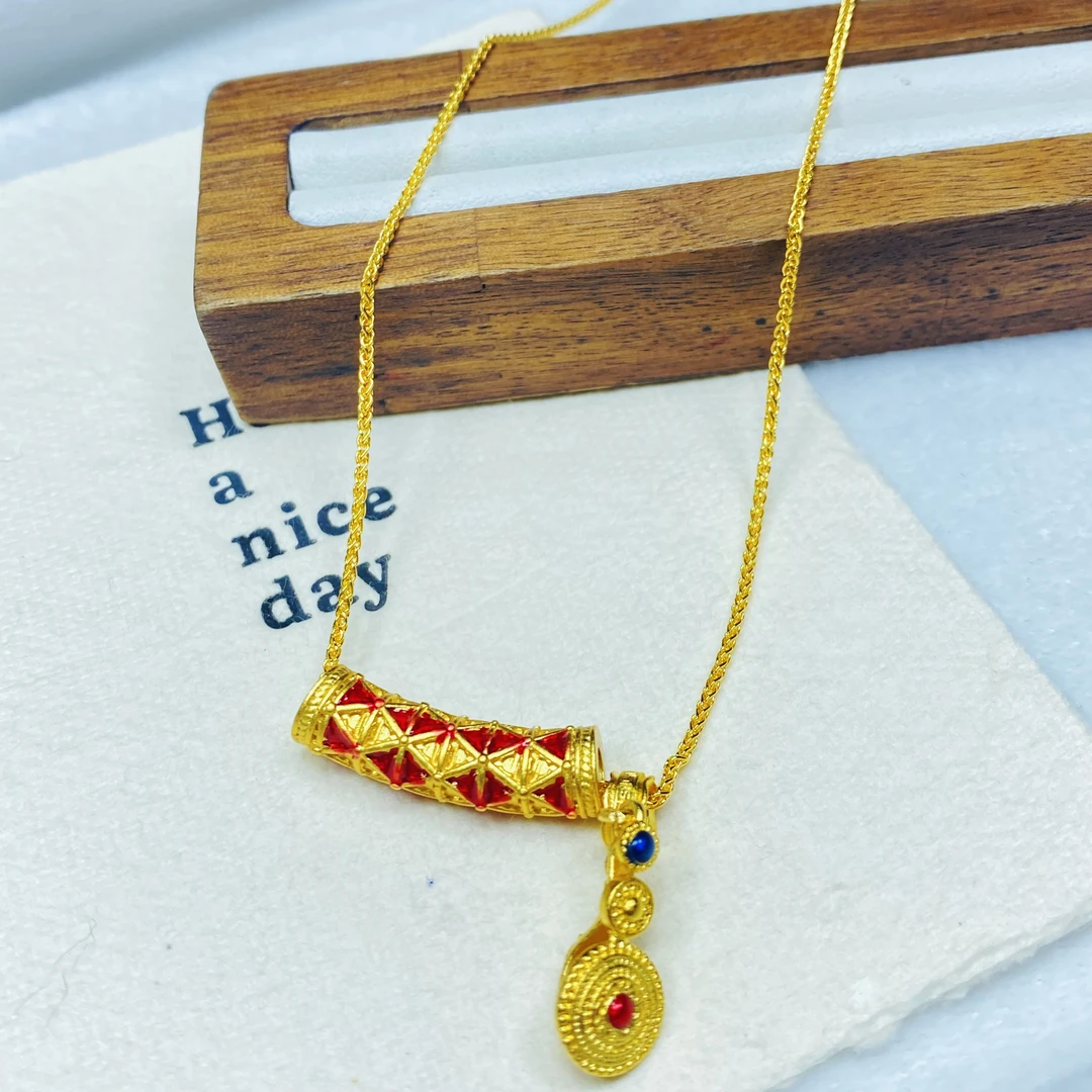 项链 A0469黄色如意弯管项链多样性发货46575