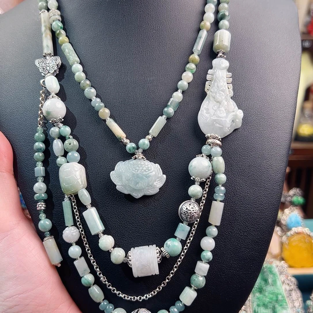 翡翠银S925镶嵌戒指/指环项链