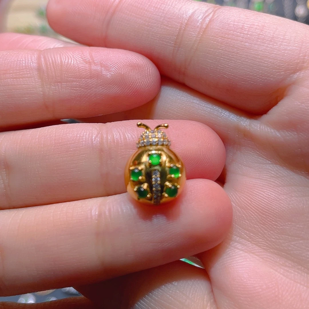 翡翠银S925镶嵌吊坠(不含链)