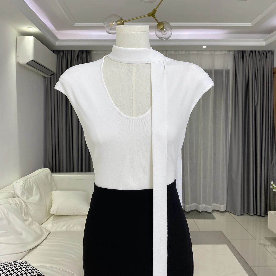 【高级质感优雅飘带针织衫】知性高雅气质显身材显瘦百搭简约时尚
