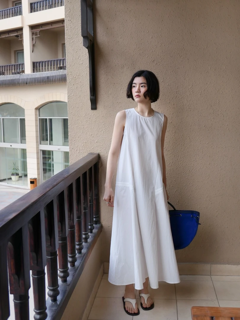 《NO退换福福款》韩系日常休闲百搭纯色连衣裙 01115