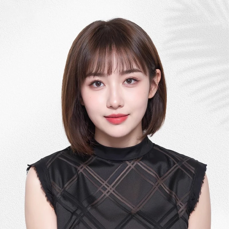 佳丽仟丝假发短发女全头套假发套女款真人发丝光头专用波波头套女