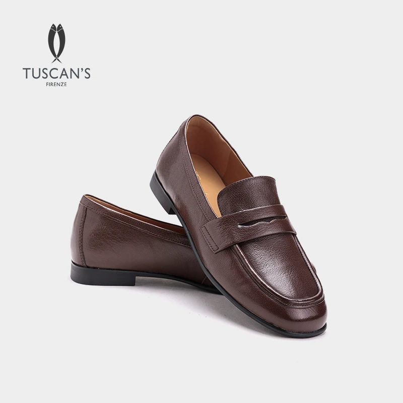 TUSCAN'S修面皮防滑青年薄款乐福鞋豆豆鞋皮鞋舒适鞋时代集团