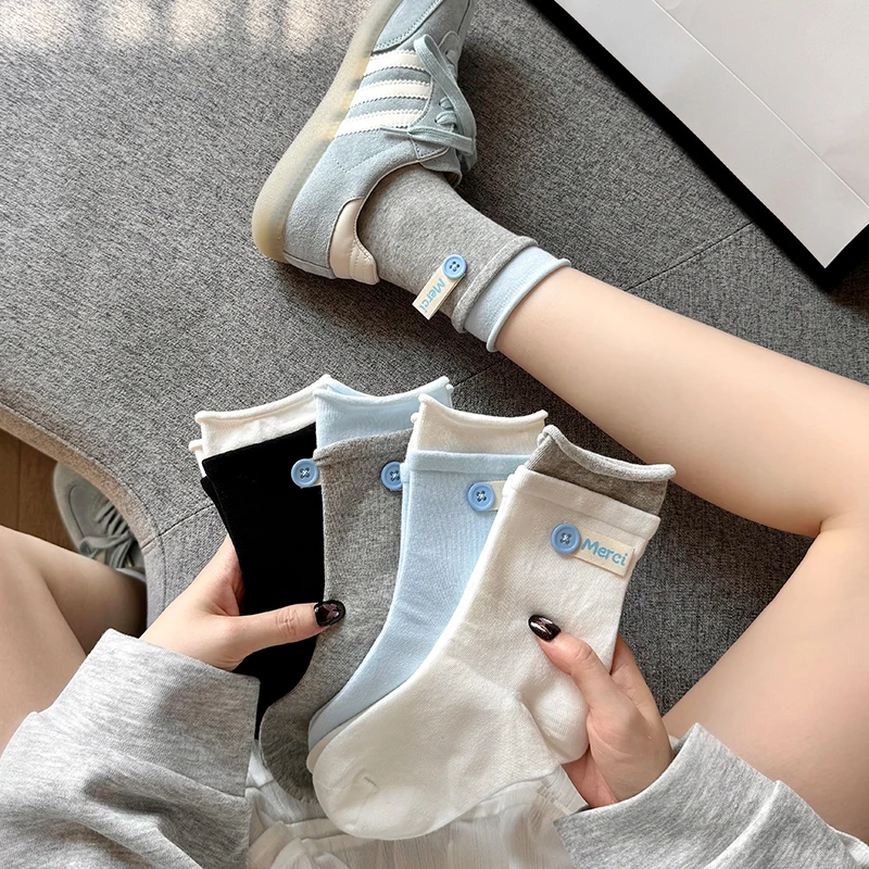 袜子女夏季薄款中筒袜ins潮网红款女生女款超好看棉袜春夏季百搭