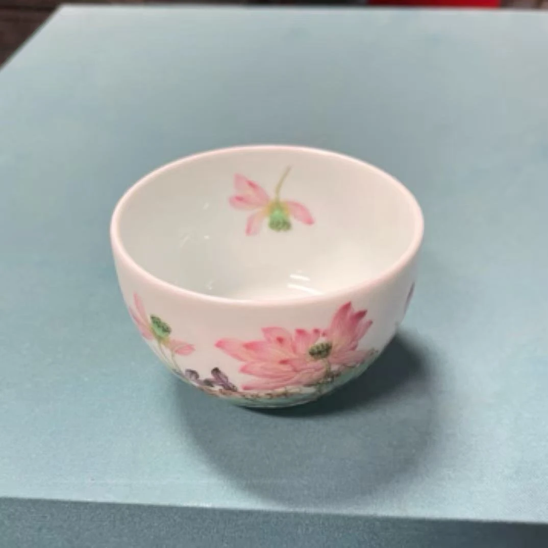 景德镇釉上荷花主人杯