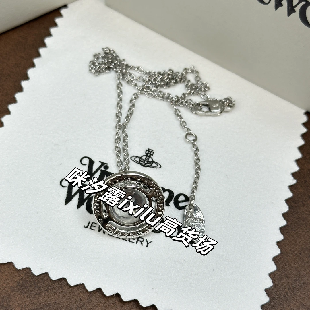 钛钢玻璃项链 咪汐露 MixiLu轻奢饰品土星 钛钢白小项链BF021
