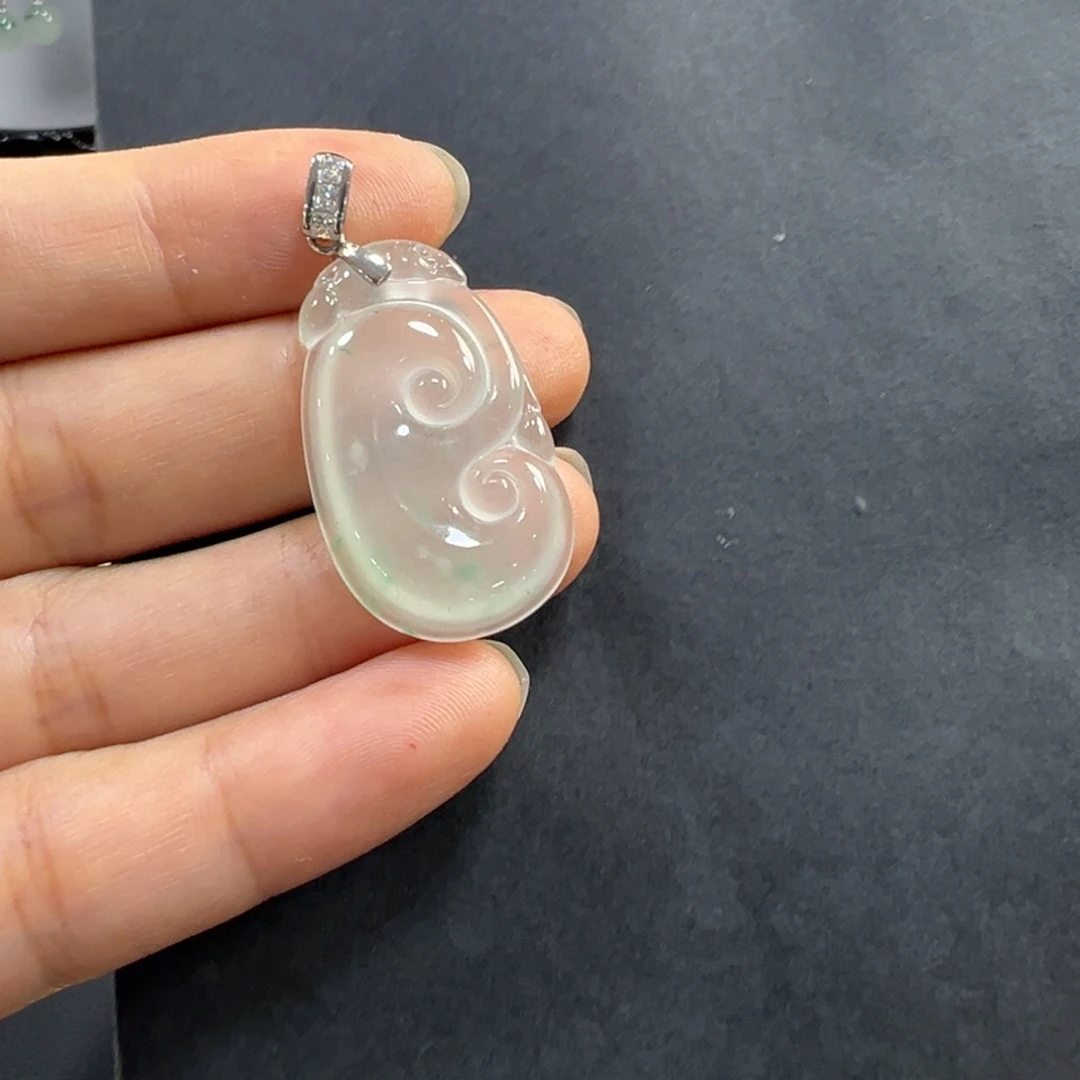 石英质玉银S925镶嵌颈饰